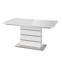 Macon High Gloss Butterfly Extending Dining Table In White