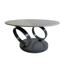 Oldham Twist Ceramic Coffee Table In Matte Grey