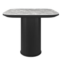 Ramona Ceramic Square Side Table In Gloss Grey