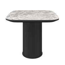 Ramona Ceramic Square Side Table In Gloss Grey