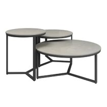 Raleigh Ceramic Nesting Coffee Tables In Grey