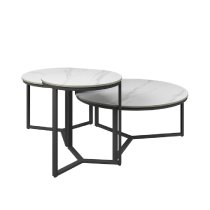 Raleigh Ceramic Nesting Coffee Tables In White