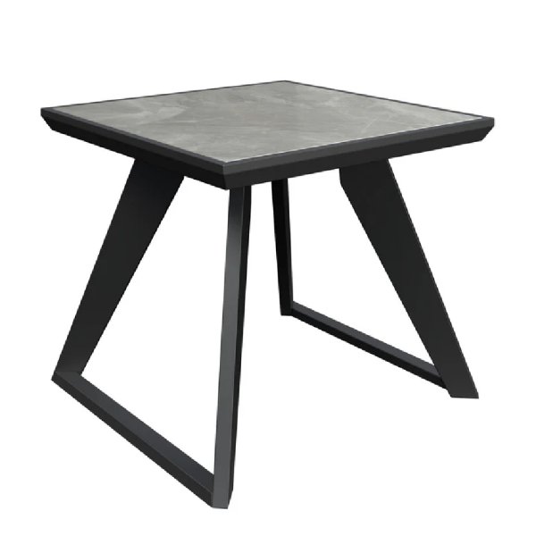 Sahuarita Ceramic Square Side Table In Grey