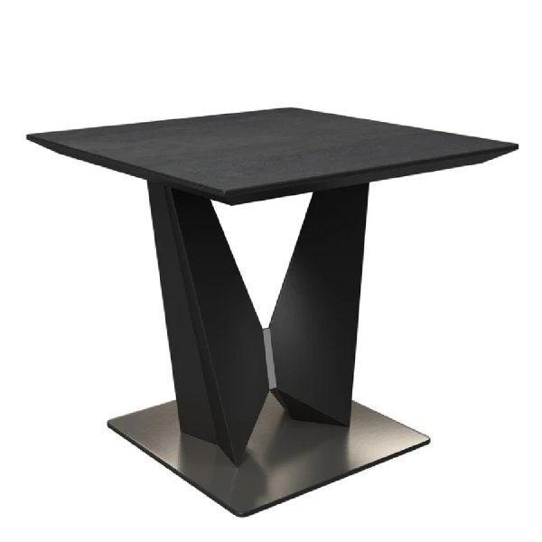 Wailuku Ceramic Square Side Table In Slate Grey