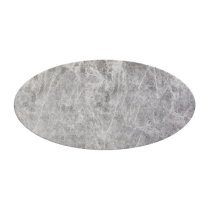 Vashon Ceramic Oval Dining Table With Black Legs In Grey