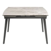 Vacaville Ceramic Pull Out Extending Dining Table In Light Grey