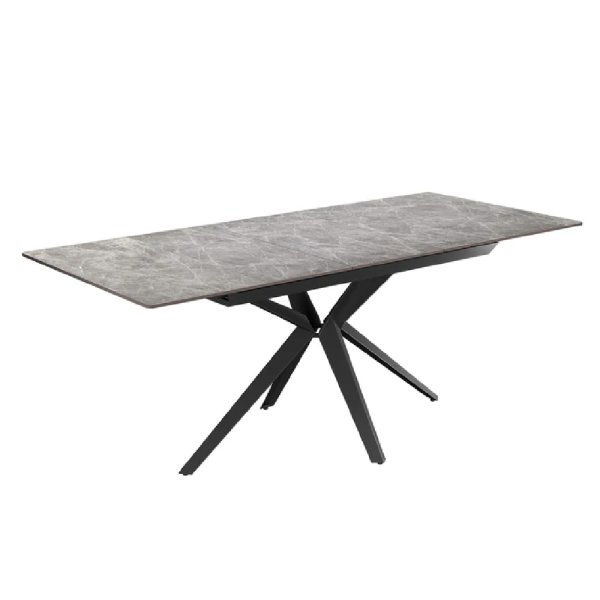 Vashon Ceramic Pull Out Extending Dining Table In Grey