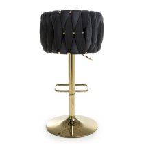 Bangor Velvet Bar Stool With Gold Base In Black