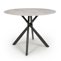 Accro Grey Glass Dining Table With 4 Lenoir Light Grey Chairs