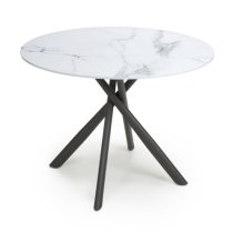 Accro White Glass Dining Table With 4 Lenoir Light Grey Chairs