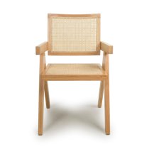 Derby Natural Rattan Wooden Dining Chairs In Pair