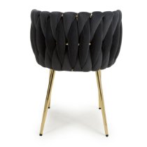 Oaklyn Black Velvet Dining Chairs With Gold Legs In Pair