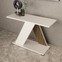 Enna High Gloss Rectangular Console Table In White