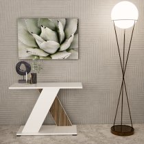 Enna High Gloss Rectangular Console Table In White