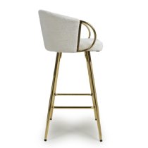 Visalia Fabric Bar Stool With Gold Legs In Cream