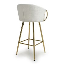 Visalia Fabric Bar Stool With Gold Legs In Cream