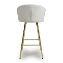 Visalia Fabric Bar Stool With Gold Legs In Cream