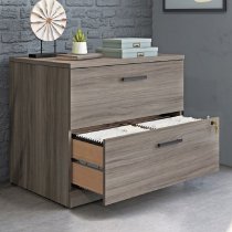 Aberdare Wooden Office Cabinet With 2 Drawers In Hudson Elm