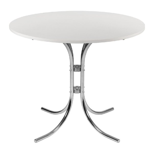 Beaufort Wooden Bistro Table With Chrome Base In White