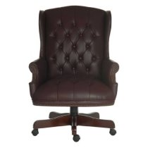 Camden Leather Home And Office Chair In Burgundy