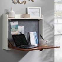 Acapulco Wooden Wall Hung Laptop Desk In Pearl Oak