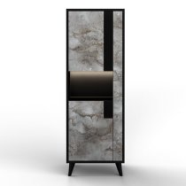 Laax Living Room Set With Display Cabinet In Black Oxide And LED