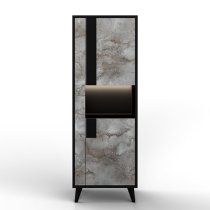 Laax Living Room Set With Display Cabinet In Black Oxide And LED