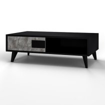 Laax Living Room Set With Sideboard In Black Oxide And LED