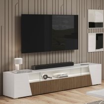 Enna Living Room Set With Sideboard In Gloss White And LED