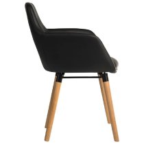 Easton Leather Home And Office Chair With Oak Legs In Black