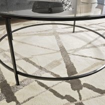 Hamlet Clear Glass Round Coffee Table With Black Metal Frame