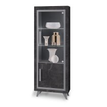 Sarver Living Room Set With Display Cabinet In Black And LED