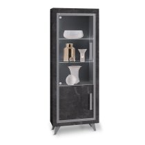 Sarver Living Room Set With Display Cabinet In Black And LED