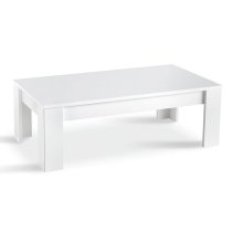 Breta Living Room Set With Coffee Table In White And LED