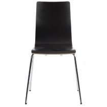 Laval Wooden Bistro Chair With Chrome Legs In Black