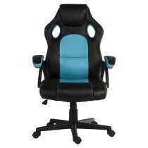 Katy Leather Home And Office Chair In Black and Blue