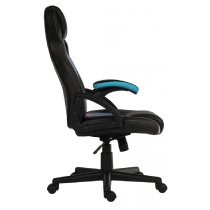 Katy Leather Home And Office Chair In Black and Blue