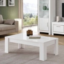 Lorenz Living Room Set With Coffee Table In White And LED