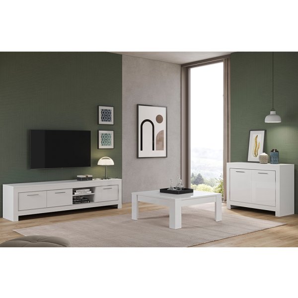 Lorenz Living Room Set With Sideboard In White