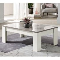 Lorenz Living Room Set With Coffee Table In Grey White And LED