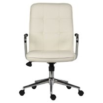 Papillion Leather Home And Office Chair In White