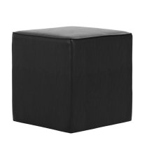 Brixton Square PU Leather Side Table In Black