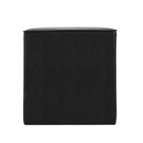 Brixton Square PU Leather Side Table In Black