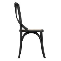 Flint Black Wooden Dining Chairs In Pair