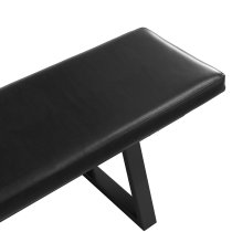 Hyannis PU Leather Dining Bench In Black