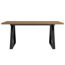 Hyannis Wooden Dining Table With Black Metal Legs In Whiskey