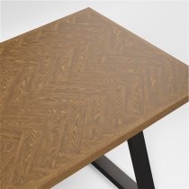 Hyannis Wooden Dining Table With Black Metal Legs In Whiskey