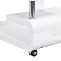 Alena Square High Gloss Coffee Table In White With Wheels