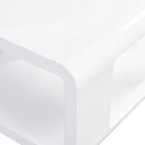 Alena Square High Gloss Coffee Table In White With Wheels