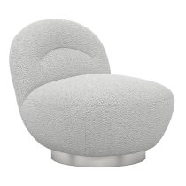 Langley Fabric Swivel Bedroom Chair In Cloud Grey